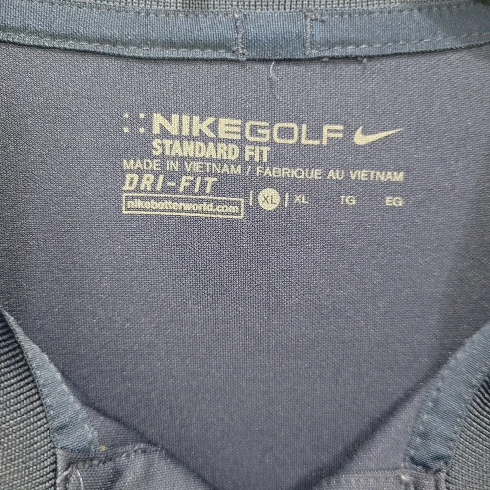 Nike Golf Dri Fit Mens Golf‎ Polo Shirt Navy Blue Short Sleeve Standard Fit XL
